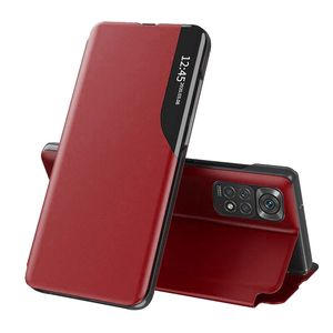 Husa de protectie compatibila cu Xiaomi Redmi Note 11, Piele ecologica, Rosu