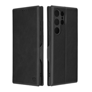 Husa de protectie compatibila cu Samsung Galaxy S23 Ultra, Piele ecologica, Negru