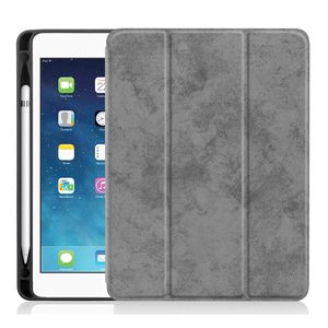 Husa Felman's tip carte, piele ecologica pentru tableta iPad 2017/2018 de 9.7 inch, compartiment special pentru pix/stilou, Gri