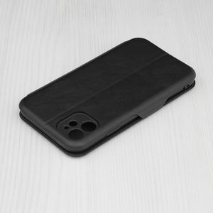 Husa de protectie compatibila cu iPhone 11, Piele ecologica, Negru