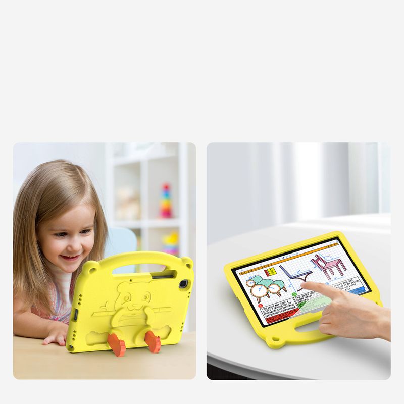 Laptop, Telefoane si Tablete - Tablete si accesorii tablete - Accesorii Tablete - Huse tablete - Husa de protectie Felba, pentru Samsung Galaxy Tab A7 10.4 2020, model Panda, Galben - Infinity.ro