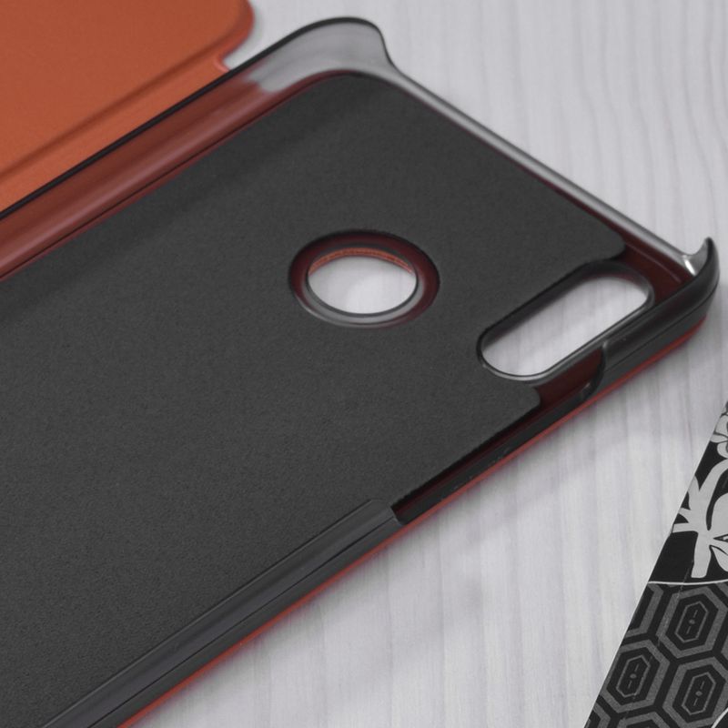 Laptop, Telefoane si Tablete - Telefoane mobile si accesorii - Accesorii Telefoane - Huse telefoane - Carcasa de protectie compatibila cu Huawei P20 Lite, Piele ecologica, Portocaliu - Infinity.ro