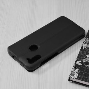 Husa de protectie compatibila cu Samsung Galaxy M11/A11, Piele ecologica, Negru