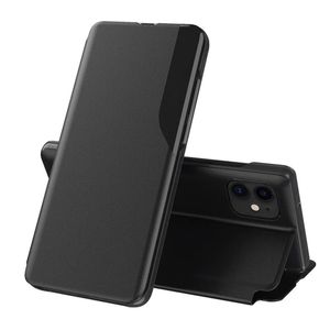 Carcasa de protectie compatibila cu iPhone 12 mini, Piele ecologica, Negru