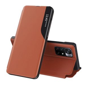 Carcasa de protectie compatibila cu Xiaomi Poco M4 Pro 5G, Piele ecologica, Portocaliu
