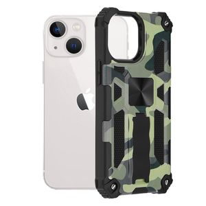 Husa de protectie compatibila cu iPhone 13 mini, PU, Camuflaj