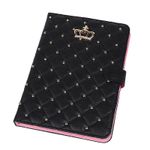 Laptop, Telefoane si Tablete - Tablete si accesorii tablete - Accesorii Tablete - Huse tablete - Husa Felman's tip carte de lux pentru tableta iPad 2017 de 9.7 inch, in piele ecologica cu detaliu sclipitor Luxury Crown Bling, in culoarea negru - Infinity.ro