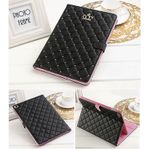 Laptop, Telefoane si Tablete - Tablete si accesorii tablete - Accesorii Tablete - Huse tablete - Husa Felman's tip carte de lux pentru tableta iPad 2017 de 9.7 inch, in piele ecologica cu detaliu sclipitor Luxury Crown Bling, in culoarea negru - Infinity.ro