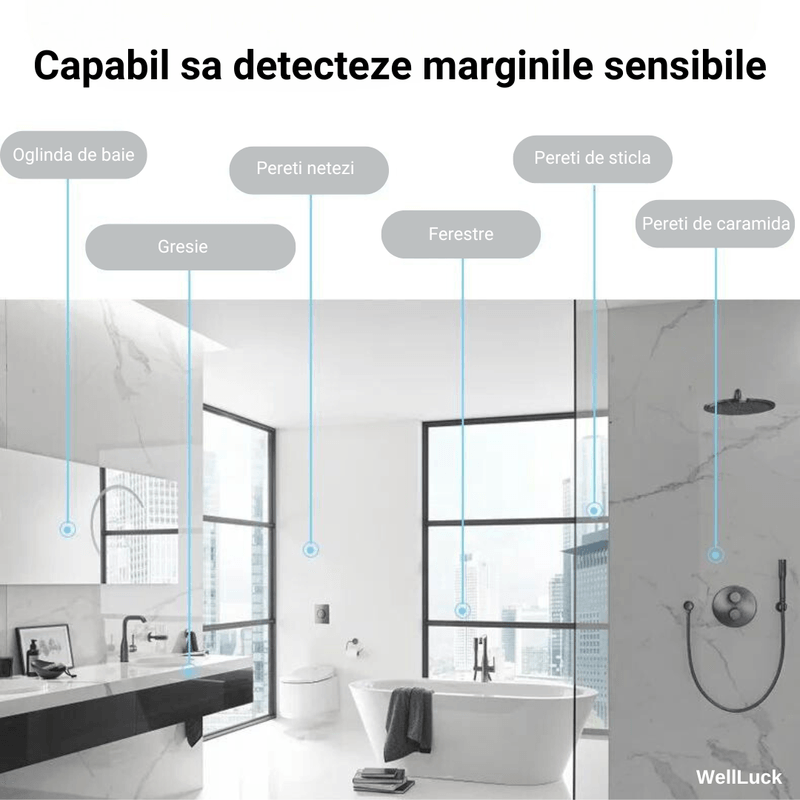 Electronice si Electrocasnice - Ingrijirea locuintei - Aspiratoare - Robot Curatare Geamuri Smart WellLuck, Senzor Detectie Geamuri, Anti-Cadere, Putere 2500Pa, WiFi, Aplicatie, Telecomanda - Infinity.ro