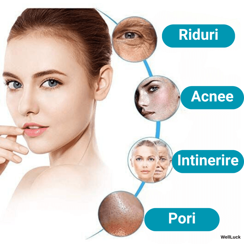 Ingrijire personala si Cosmetice - Aparate & accesorii ingrijire personala - Aparate cosmetice - Aparate intretinere si ingrijire corporala - Aparat Micro-Dermabraziune Profesional, WellLuck, Lifting Ten, Indepartare Puncte Negre, Vacuum, Pulverizare, Acnee,Alb - Infinity.ro