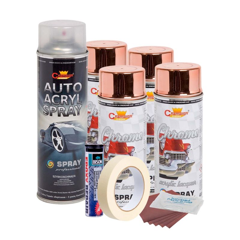 Auto si Moto - Reparatii si depanare - Scule auto - Echipamente de vopsit - Kit complet reparatie si vopsire jante culoare Cupru Metalic, V4 - Infinity.ro