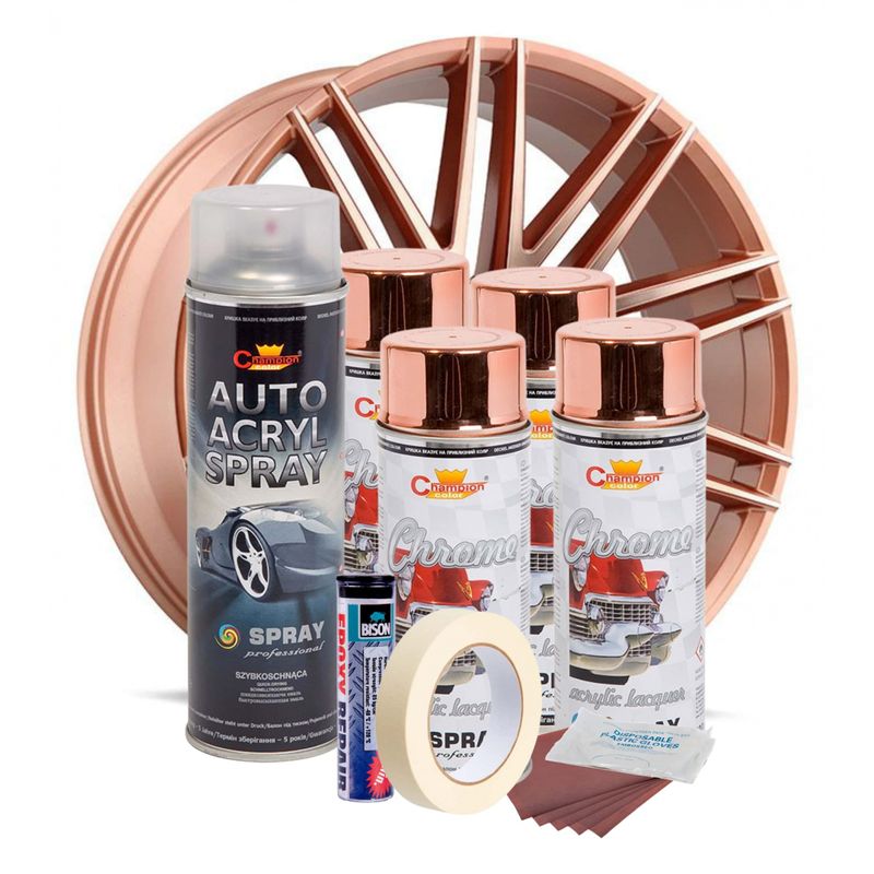 Auto si Moto - Reparatii si depanare - Scule auto - Echipamente de vopsit - Kit complet reparatie si vopsire jante culoare Cupru Metalic, V4 - Infinity.ro