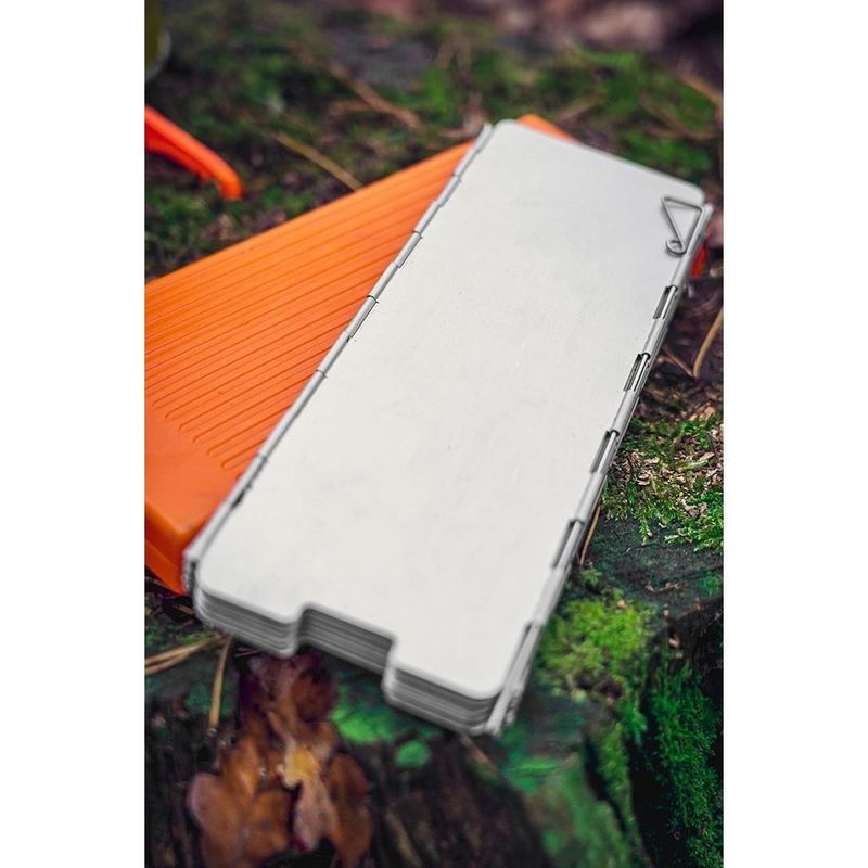 Sport si Outdoor - Camping - Accesorii camping si drumetii - Panou, paravan, protectie impotriva vantului, pentru aragaz camping, pliabil, aluminiu, 10 elemente, 84x24 cm, NEO - Infinity.ro