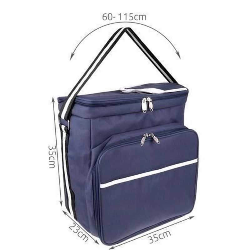Casa si Gradina - Gradina si terasa - Gratare si accesorii - Cosuri picnic - Geanta picnic, termoizolanta, impermeabila, cu maner, albastru, 35x23x35 cm, Isotrade - Infinity.ro