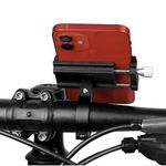 Sport si Outdoor - Ciclism - Accesorii pentru biciclete - Suporturi accesorii biciclete - Suport de telefon pentru bicicleta, aluminiu, cu cauciuc, negru, 8x4.5x8 cm, Trizand - Infinity.ro