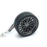 Auto si Moto - Piese auto si accesorii - Interior auto - Accesorii interior - Breloc metalic anticoroziv, model roata auto, Negru - Infinity.ro