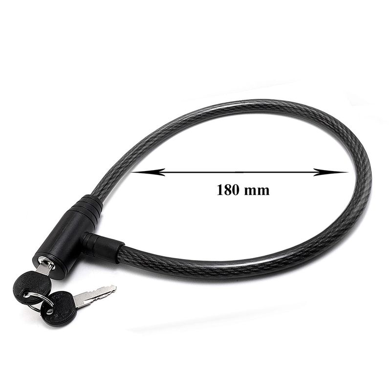 Sport si Outdoor - Ciclism - Accesorii pentru biciclete - Antifurt biciclete - Lacat antifurt pentru bicicleta, cablu din otel acoperit in PVC 12x650mm + 2 chei - Infinity.ro