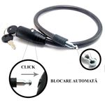 Sport si Outdoor - Ciclism - Accesorii pentru biciclete - Antifurt biciclete - Lacat antifurt pentru bicicleta, cablu din otel acoperit in PVC 12x650mm + 2 chei - Infinity.ro