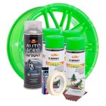 Auto si Moto - Reparatii si depanare - Scule auto - Echipamente de vopsit - Kit complet reparatie si vopsire jante culoare Verde Fluorescent, V4 - Infinity.ro