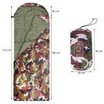 Sport si Outdoor - Camping - Saci de dormit - Sac de dormit, turistic, 2 in 1, camuflaj, 210x73 cm, Springos - Infinity.ro