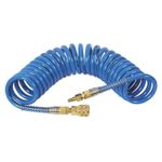 Casa si Gradina - Electrice - Echipamente electrice - Accesorii compresoare - Furtun aer/presiune, spirala, 8.0x12 mm, PU, albastru, 8 bar, 10 m, NEO - Infinity.ro