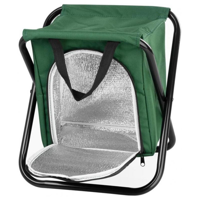 Sport si Outdoor - Camping - Accesorii camping si drumetii - Scaun pliabil, gradina, camping, pescuit, cu geanta termoizolanta, verde, max 150 kg, 32x27x34 cm, Strend Pro - Infinity.ro