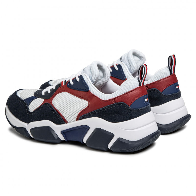 Fashion, accesorii si bijuterii - Barbati - Incaltaminte barbati - Sneakers si tenisi barbati - Pantofi sport Tommy Hilfiger Chunky Material Mix 41 EU Alb - Infinity.ro