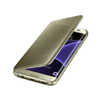 Laptop, Telefoane si Tablete - Telefoane mobile si accesorii - Accesorii Telefoane - Huse telefoane - Husa de protectie flip cover, Clear View compatibil cu Samsung Galaxy S10, functie stand, culoare gold - Infinity.ro