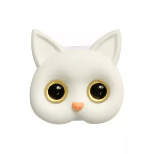 Suport adeziv tip popsocket, universal, model pisica alba, oglinda incorporata