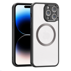 Husa de protectie Aimo MagSafe Series, compatibila cu iPhone 14 Pro Max, culoare negru transparent