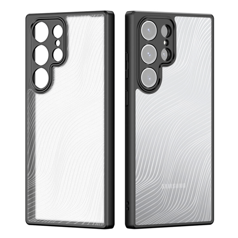 Laptop, Telefoane si Tablete - Telefoane mobile si accesorii - Accesorii Telefoane - Huse telefoane - Husa de protectie Aimo Series, compatibila cu Samsung Galaxy S23 Ultra, culoare negru transparent - Infinity.ro
