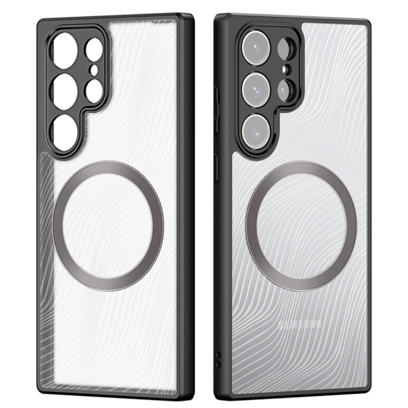 Laptop, Telefoane si Tablete - Telefoane mobile si accesorii - Accesorii Telefoane - Huse telefoane - Husa de protectie Aimo MagSafe Series, compatibila cu Samsung Galaxy S23 Ultra, culoare negru transparent - Infinity.ro