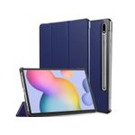 Laptop, Telefoane si Tablete - Tablete si accesorii tablete - Accesorii Tablete - Huse tablete - Husa de protectie compatibila cu Samsung Galaxy Tab S7 FE 12.4" T730/T736 2021, book cover cu functie stand si suport pentru pen, culoare albastru - Infinity.ro