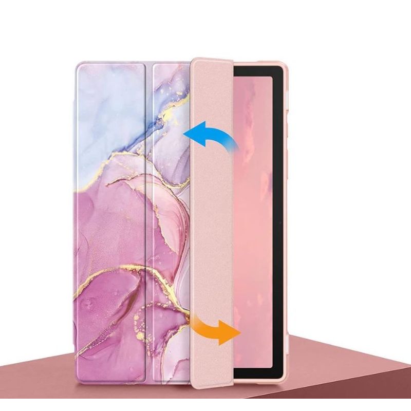 Laptop, Telefoane si Tablete - Tablete si accesorii tablete - Accesorii Tablete - Huse tablete - Husa de protectie compatibila cu Samsung Galaxy Tab S6 Lite 10.4" 2020/2022, Smart book cover, functie stand, model Marble - Infinity.ro