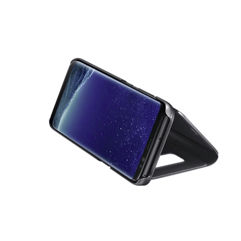 Laptop, Telefoane si Tablete - Telefoane mobile si accesorii - Accesorii Telefoane - Huse telefoane - Husa de protectie flip cover, Clear View compatibil cu Samsung Galaxy S10+, functie stand, culoare neagra - Infinity.ro