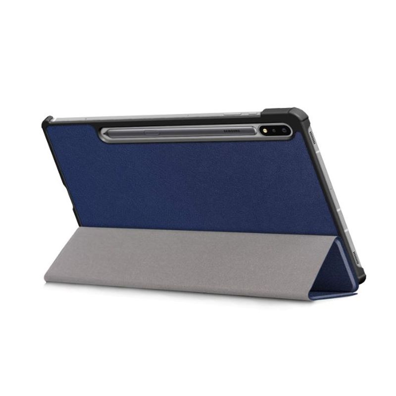 Laptop, Telefoane si Tablete - Tablete si accesorii tablete - Accesorii Tablete - Huse tablete - Husa de protectie compatibila cu Samsung Galaxy Tab S7 FE 12.4" T730/T736 2021, book cover cu functie stand si suport pentru pen, culoare albastru - Infinity.ro