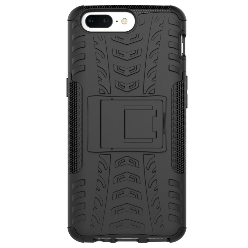 Laptop, Telefoane si Tablete - Telefoane mobile si accesorii - Accesorii Telefoane - Huse telefoane - Husa de protectie Hybrid Stand, compatibila cu OnePlus 5, functie stand si margini ranforsate, culoare neagra - Infinity.ro