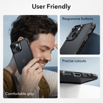 Laptop, Telefoane si Tablete - Telefoane mobile si accesorii - Accesorii Telefoane - Huse telefoane - Husa de protectie Air Armor, compatibila cu iPhone 15 Plus, cu margini ridicate, silicon, culoare negru - Infinity.ro