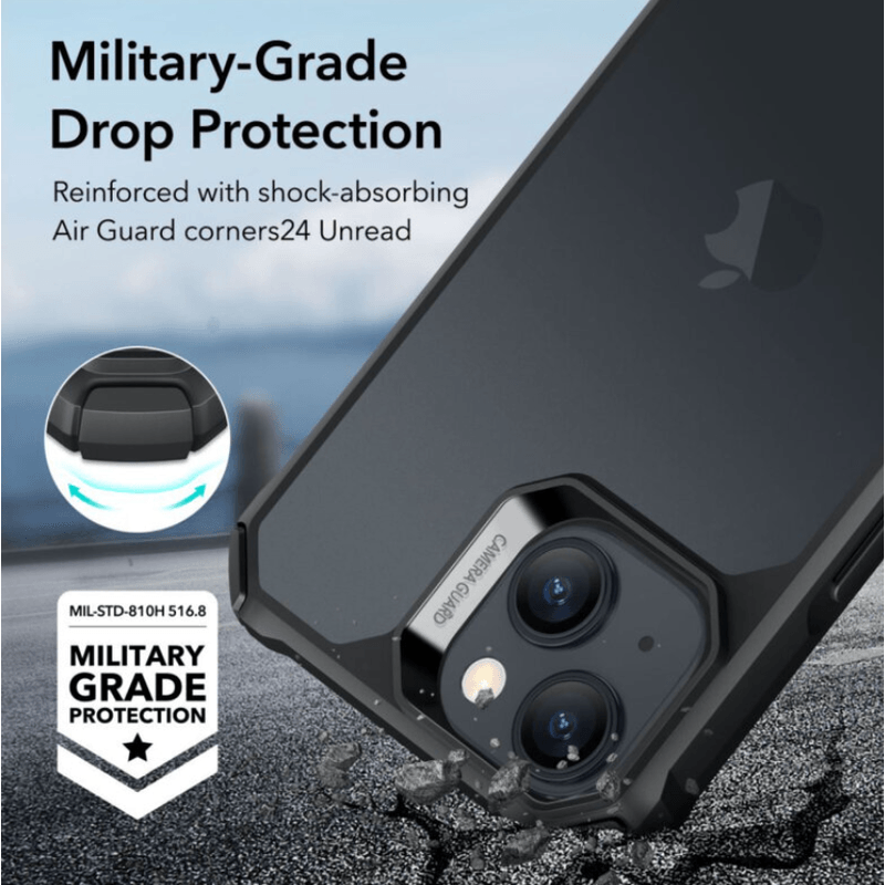 Laptop, Telefoane si Tablete - Telefoane mobile si accesorii - Accesorii Telefoane - Huse telefoane - Husa de protectie Air Armor, compatibila cu iPhone 15 Plus, cu margini ridicate, silicon, culoare negru - Infinity.ro
