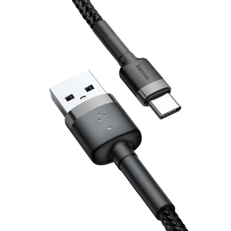 Laptop, Telefoane si Tablete - Telefoane mobile si accesorii - Accesorii Telefoane - Cabluri si adaptoare telefoane - Cablu de date/incarcare Baseus Cafule Series, conector USB la conector USB Type C, 2A, lungime 3m, culoare negru-gri - Infinity.ro