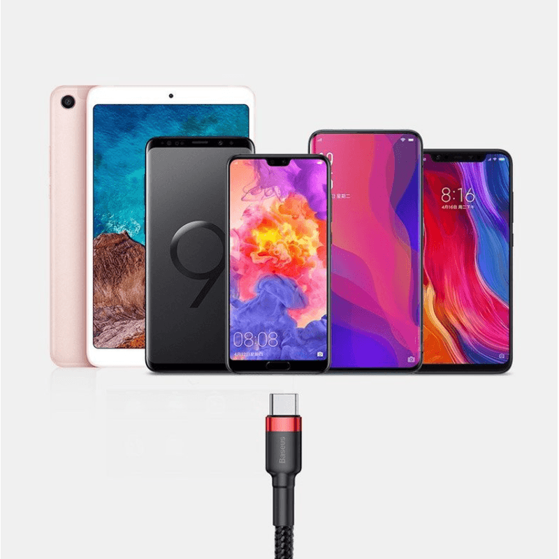 Laptop, Telefoane si Tablete - Telefoane mobile si accesorii - Accesorii Telefoane - Cabluri si adaptoare telefoane - Cablu de date/incarcare Baseus Cafule Series, conector USB la conector USB Type C, 2A, lungime 3m, culoare negru-gri - Infinity.ro