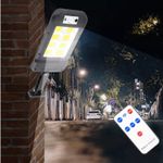 Casa si Gradina - Corpuri si surse de iluminat - Veioze si lampi - Lampi de veghe - Lampa Solara 8COB 160 LED, Senzor de Miscare/Lumina, cu Telecomanda - Negru - Infinity.ro