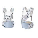 Jucarii, Copii si Bebe - Carucioare si articole de transport - Marsupii si hamuri bebe - Marsupiu bebe ergonomic 6 in 1 cu scaunel-bleu - Infinity.ro