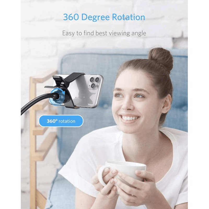 Laptop, Telefoane si Tablete - Telefoane mobile si accesorii - Accesorii Telefoane - Suport si docking telefoane - Suport de birou pentru telefon, diagonala maxima intre 3 si 6.3", aluminiu negru, clip holder - Infinity.ro