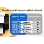 PC, gaming si accesorii - Imprimante, scanere & consumabile - Imprimante - Imprimante termice - Imprimanta termica pentru tatuaje, fara fir, nu necesita tus, suporta pana in A4, Bluetooth, USB, foi incluse, alb cocos - Infinity.ro