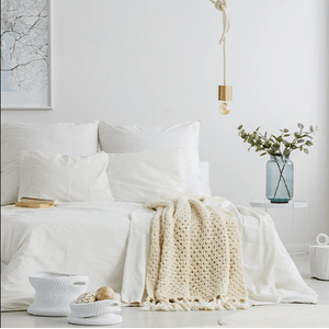 Lenjerie de pat 4 piese Kotonia Home Hotel XXL, 100% bumbac, Ranforce, Alb