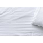 Casa si Gradina - Textile si covoare - Lenjerii de pat - Cearceafuri de pat - Cearsaf de pat Kotonia Home Hotel Damasc cu dungi subtiri, 100% bumbac, Alb, 180x240 cm - Infinity.ro