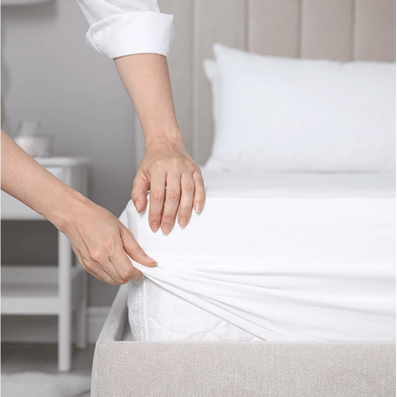 Casa si Gradina - Textile si covoare - Lenjerii de pat - Protectie saltea - Husa cu elastic pentru pat Kotonia Home Ranforce, 100% bumbac, Alb, 100x200+20 cm - Infinity.ro