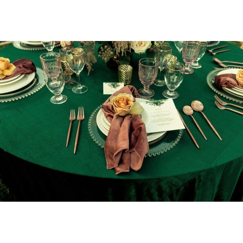 Casa si Gradina - Textile si covoare - Textile bucatarie - Fete de masa - Fata de masa Kotonia Home - rotunda cu diametrul 240 cm, Damasc Saten DeLux, 100% bumbac, verde smarald - Infinity.ro