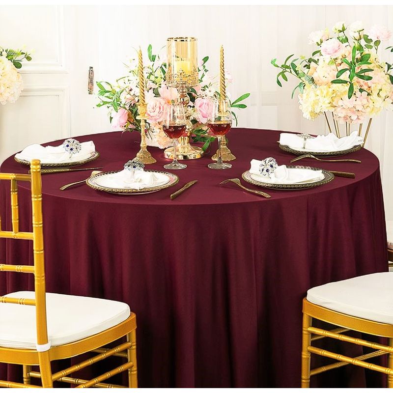 Casa si Gradina - Textile si covoare - Textile bucatarie - Fete de masa - Fata de masa Kotonia Home - rotunda cu diametrul 240 cm, Damasc Saten DeLux, 100% bumbac, burgundy - Infinity.ro